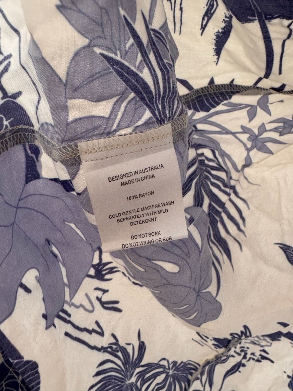 Label of Love Women's Blue and Cream Front Tie Beach Cover Up - Picture 6 of 10
